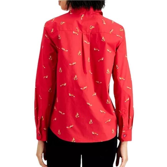 CHARTER CLUB Fox Print Cotton Button Up Shirt XXL - Picture 6 of 9